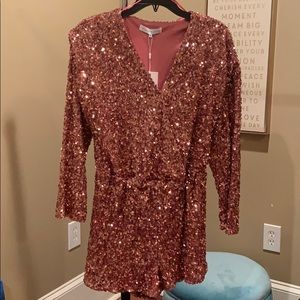 Pink Sequin Romper